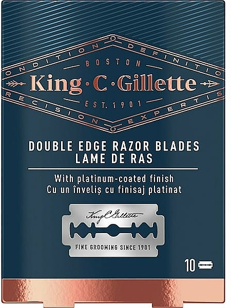 Zweischneidige, platinbeschichtete Rasierklingen 10 St. - Gillette King C. — Bild N1