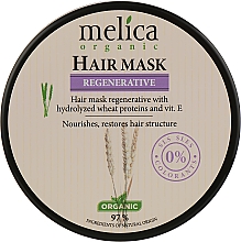 Düfte, Parfümerie und Kosmetik Regenerierende und feuchtigkeitsspendende Haarmaske mit Weizenproteinen und Vitamin E - Melica Organic Regenerative Hair Mask