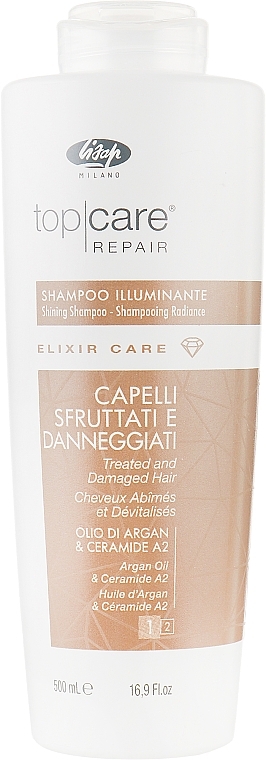 Shampoo für mehr Glanz mit Arganöl und Ceramiden - Lisap Top Care Repair Elixir Care Shining Shampoo — Bild N1