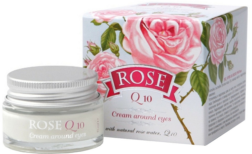 Augenkonturcreme mit natürlichem Rosenwasser und Coenzym Q10 - Bulgarian Rose Rose Q10 Cream Araund Eyes