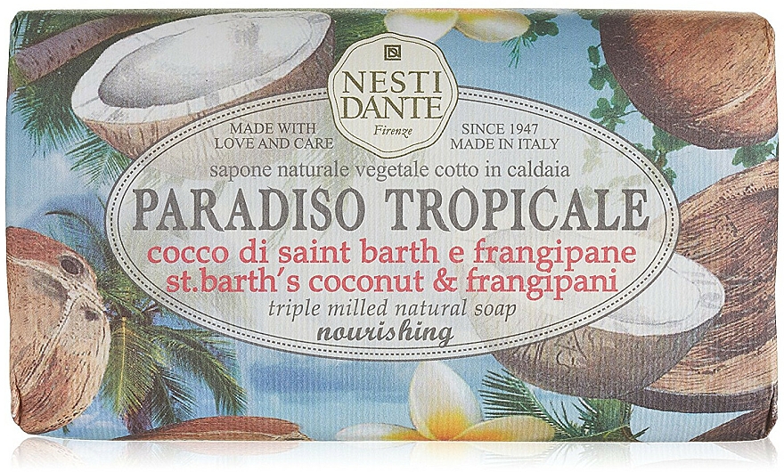 Naturseife St.Barth Coconut & Frangipani - Nesti Dante Nourishing Vegetable Soap Paradiso Tropicale Collection — Bild N1