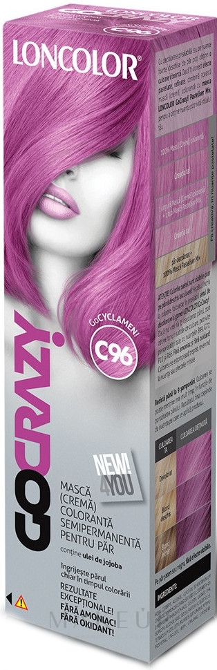 Semipermanente Haarfarbe-Maske - Loncolor GoCRAZY! — Bild C96 - GoCyclamen!