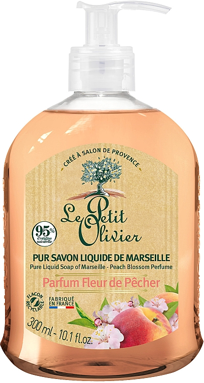 Flüssigseife mit Pfirsichblütenaroma - Le Petit Olivier Pure Liquid Soap of Marseille Peach Blossom — Bild N1