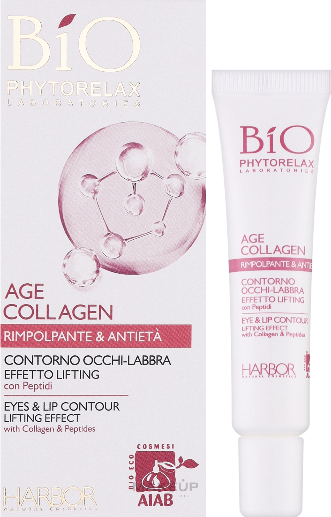 Cremekontur für Augen und Lippen mit Lifting-Effekt - Phytorelax Laboratories Bio Age Collagen Lifting Effect Eye-Lips Contour — Bild 15 ml