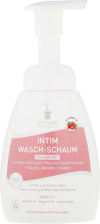Hypoallergener Schaum für die Intimhygiene mit Cranberry - Bioturm Intim Wasch-Schaum Cranberry No.90 — Bild N1