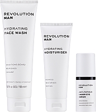 Gesichtspflegeset - Revolution Skincare Man Hydrate & Wake Gift Set (Augenserum 15ml + Waschcreme 150ml + Gesichtscreme 75ml) — Bild N3
