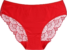 Damen-Bikini-Höschen aus Baumwollspitze rot - Moraj — Bild N1