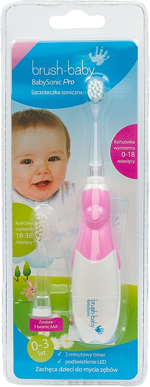Elektrische Zahnbürste 0-3 Jahre rosa - Brush-Baby BabySonic Pro Electric Toothbrush — Bild N1