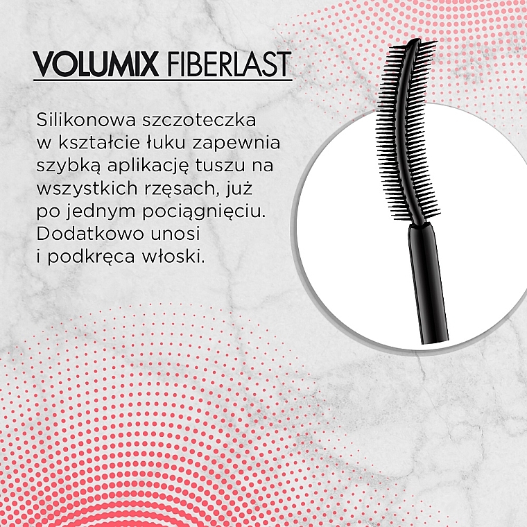 Mascara für voluminöse Wimpern mit Falsche-Wimpern-Effekt - Eveline Cosmetics Volumix Fiberlast Mascara — Foto N3