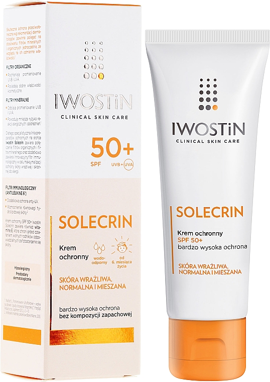 Sonnenschutzcreme für das Gesicht - Iwostin Solecrin Lucidin Protective Cream SPF 50+