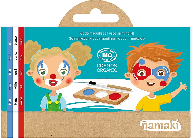 Schminkset für Kinder - Namaki Clown & Harlequin Face Painting Kit (f/paint/7,5g + brush/1pc + acc/2pcs) — Bild N1