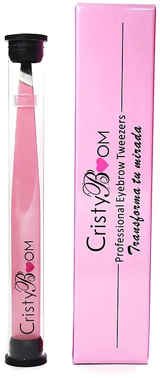 Augenbrauenpinzette, rosa - Cristyboom Cosmetics Professional Eyebrow Tweezers Pink — Bild N2