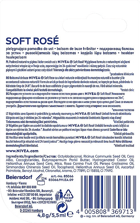 Lippenbalsam "Soft Rose" - NIVEA Lip Care — Foto N2