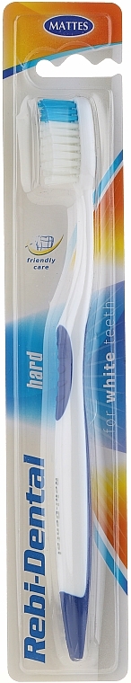 Zahnbürste hart Rebi-Dental M46 weiß-blau - Mattes — Bild N1