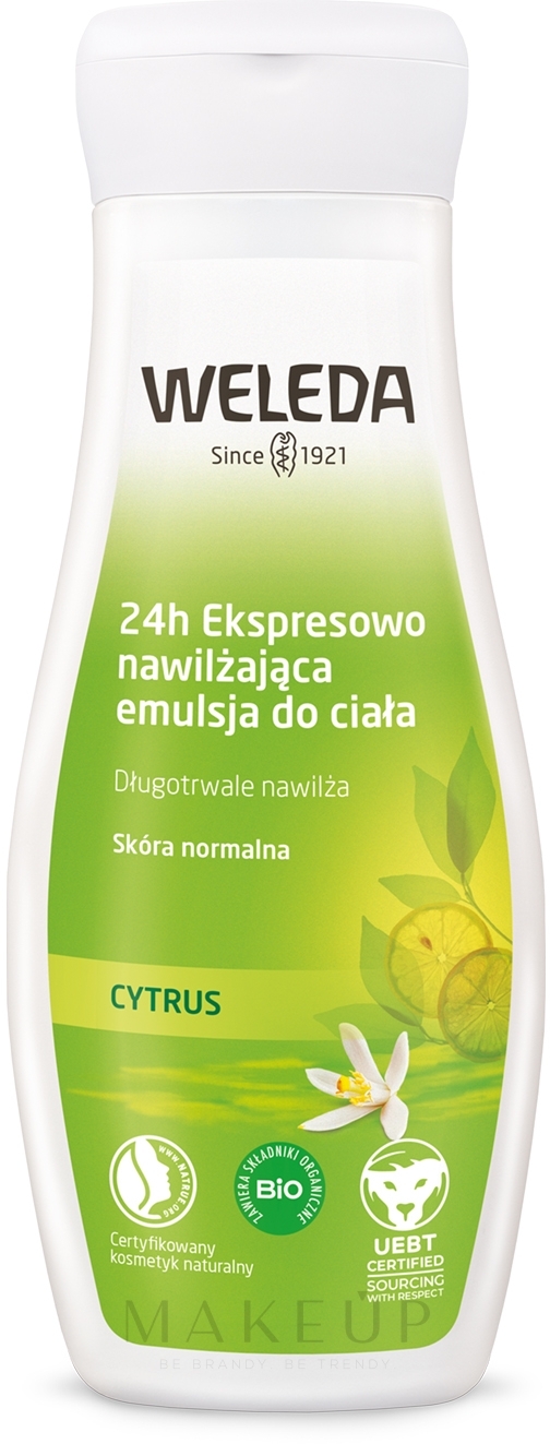 Feuchtigkeitsspendende und erfrischende Körperlotion mit Zitrusduft - Weleda Hydrating Body Lotion Citrus — Bild 200 ml