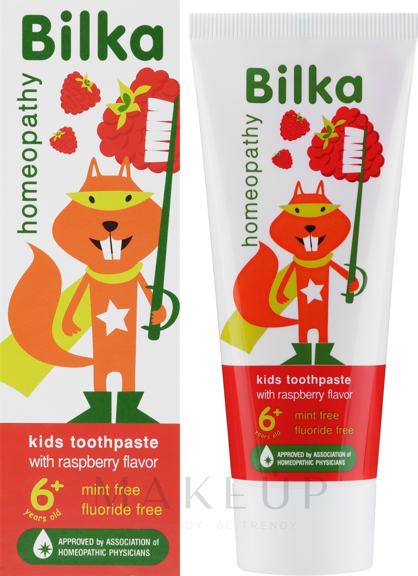 Fluoridfreie homöopathische und natürliche Kinderzahnpasta 6+ Jahre mit Erdbeergeschmack - Bilka Homeopathy 6+ Kids Toothpaste — Bild 75 ml