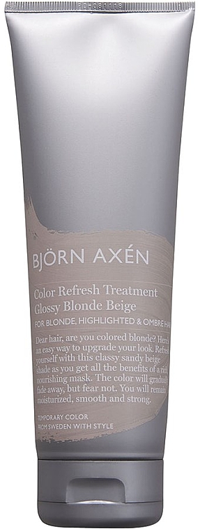 Maske für helles und blondes Haar - BjOrn AxEn Color Refresh Treatment Glossy Blonde Beige — Bild N1