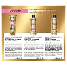 Set - Perfecta 24k Gold & Rose Oil (Tonikum 20 ml + Körpermilch 200 ml+ Peeling 75 g) — Bild N2