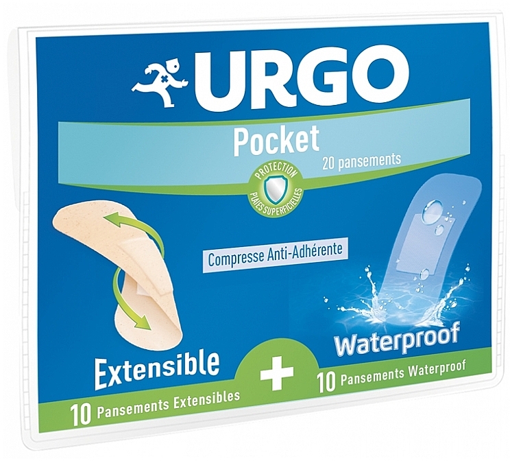 Elastisches und wasserfestes Pflaster 2x 7.2 cm - Urgo Pocket Extensible + Waterproof — Bild N1