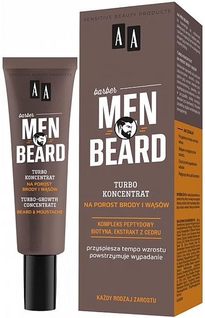 Turbokonzentrat für Bart- und Schnurrbartwachstum - AA Cosmetics Men Beard Turbo-Growth Concentrate  — Bild N1