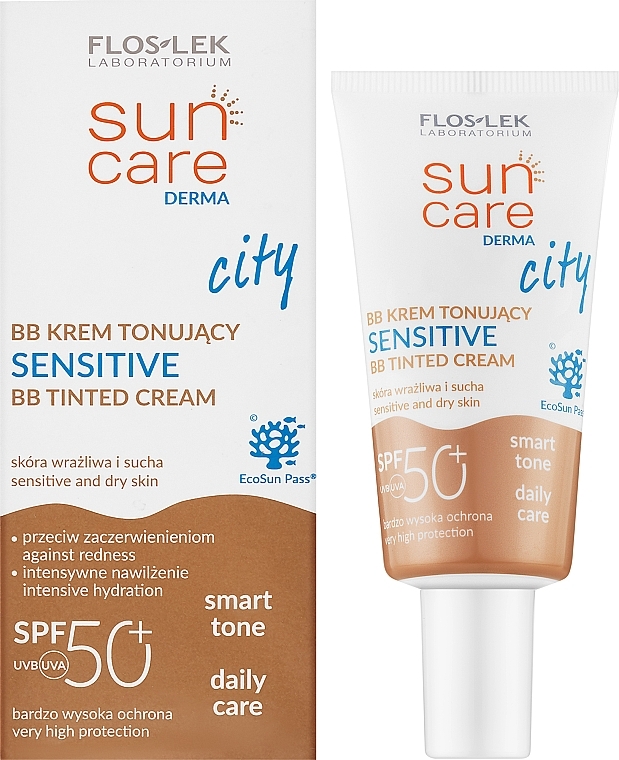 BB-Creme für empfindliche Haut - Floslek Sun Care Derma Sensitive BB Tinted Cream SPF 50 — Bild N2