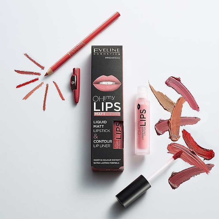 Eveline Cosmetics Oh! My Lips (Lippenstift 4.5g + Lippenkonturenstift 1g) - Make-up Set — Bild N4