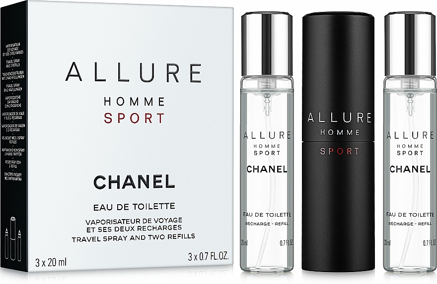 Chanel Allure Homme Sport Cologne - Duftset (Eau de Toilette 20ml + Eau de Toilette Refill 2x20ml)