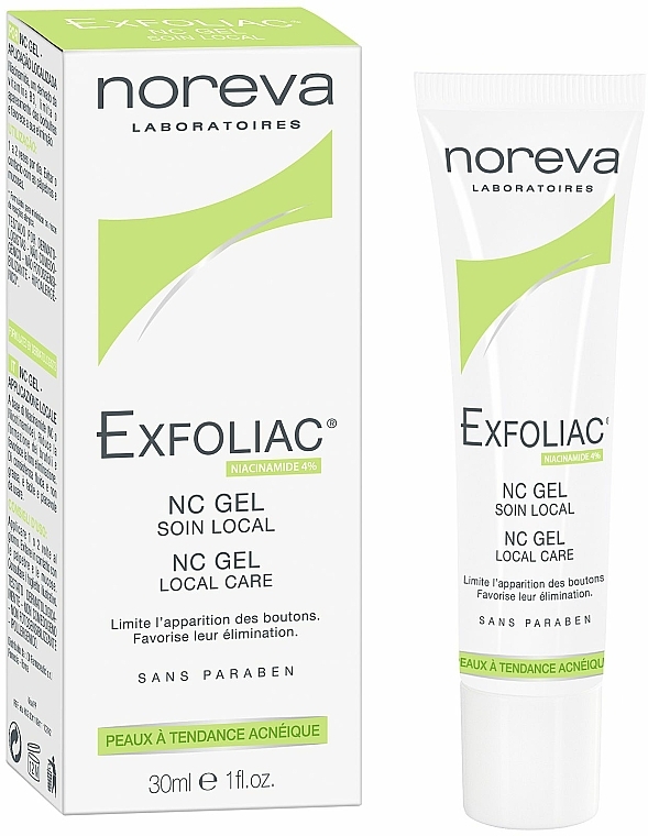Gesichtsgel für lokale Hautpflege gegen Akne - Noreva Laboratoires Exfoliac Gel-NC 