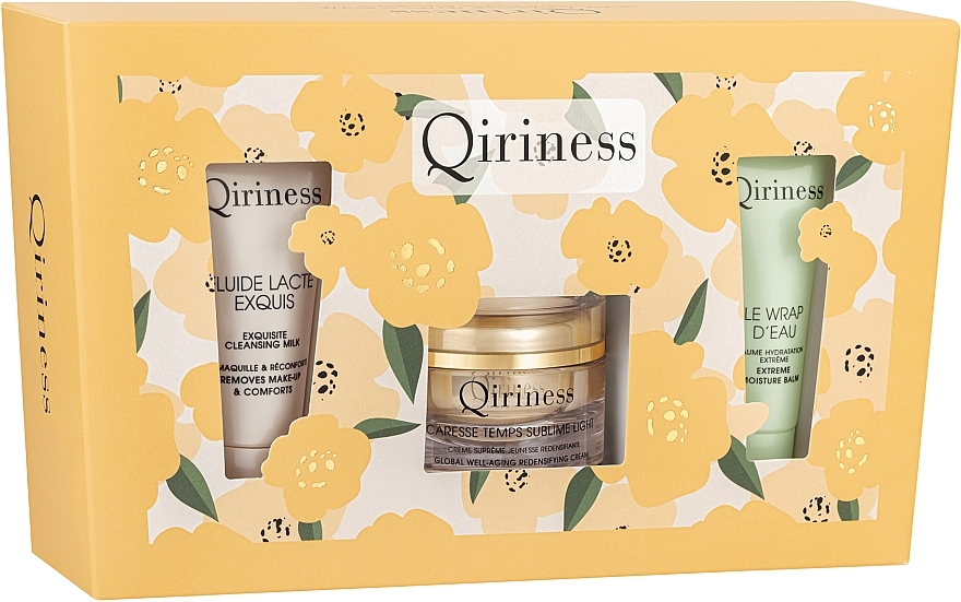 Gesichtspflegeset - Qiriness Temps Sublime Gift Box (Creme 50ml + Reinigungsmilch 30ml + Balsam 18ml)  — Bild N1