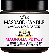 GESCHENK! Massagekerze mit Magnolienblütenduft - VCee Massage Candle Magnolia Petals Coconut Oil & Shea Butter — Bild N1