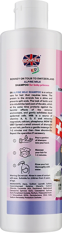 Kinderhaarshampoo Alpenmilch - Ronney Professional Kids On Tour To Switzerland Shampoo — Bild N2