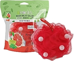 Duftender Badeschwamm mit Seifenperlen Minze, Limette, Grapefruit - Nature of Agiva Roses Body Fruit Salad Soap Pearls — Bild N2