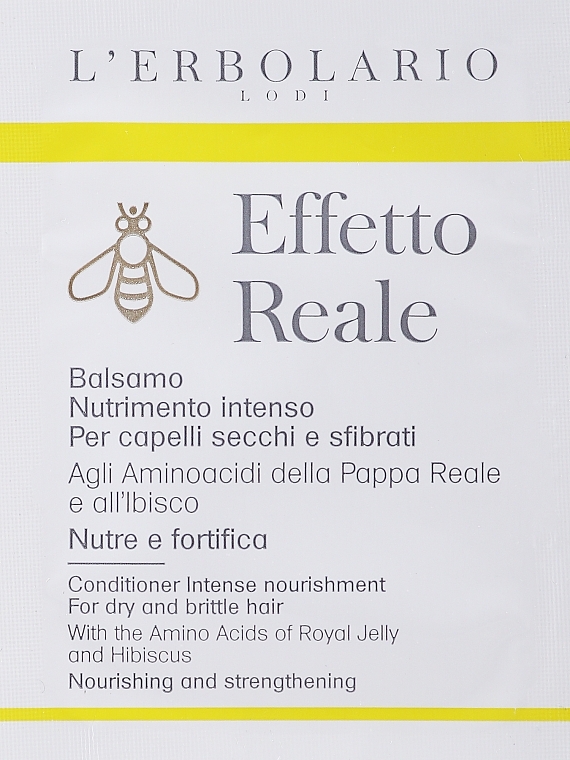 Balsam für trockenes und geschädigtes Haar - L'Erbolario Effetto Reale Balsamo Nutrimento Intenso (Probe)  — Bild N1