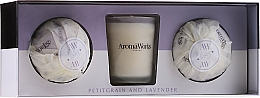 Duftset - AromaWorks Light Range Petitgrain & Lavender & Mini Aromabomb Gift Set (Duftkerze 10ml + Badebombe 2x 175g) — Bild N1