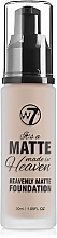 Düfte, Parfümerie und Kosmetik Matte Foundation - W7 It's a Matte Made in Heaven Heavenly Foundation