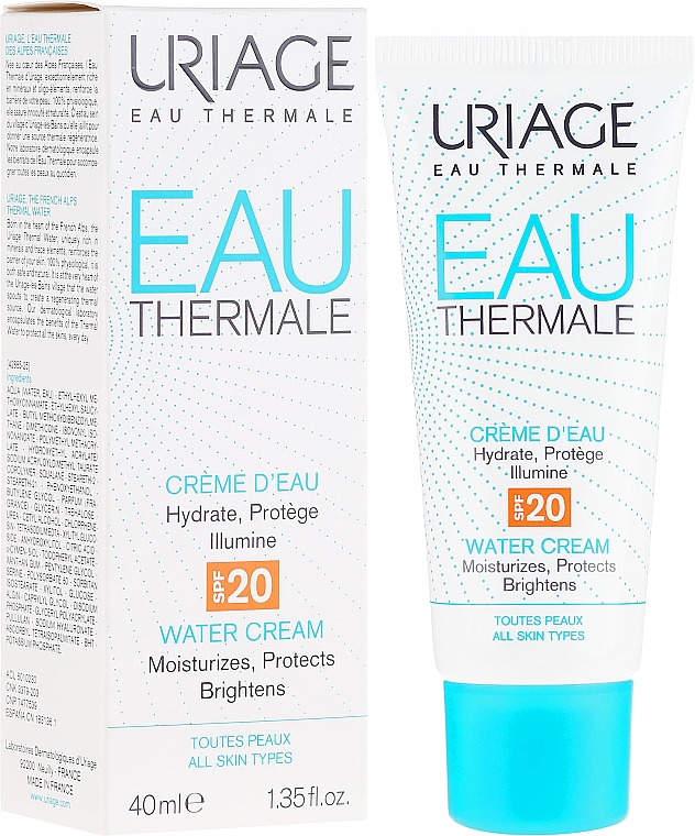 Feuchtigkeitsspendende und schützende Gesichtscreme SPF 20 - Uriage Eau Thermale Light Water Cream SPF 20 — Bild N1