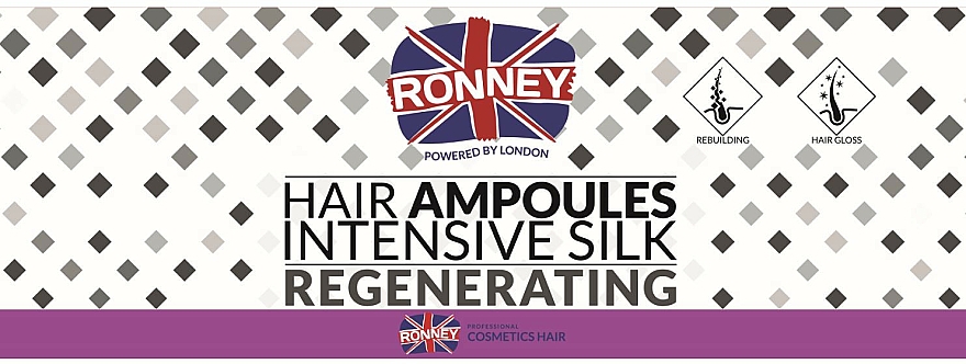Intensiv regenerierende und glättende Haarampullen mit Seide gegen Haarausfall und Schuppen - Ronney Professional Hair Ampoules Intensive Silk Regenerating — Bild N1
