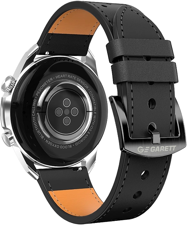 Smartwatch für Herren silbern und schwarzes Armband - Garett Smartwatch V10  — Bild N8