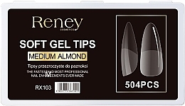 Düfte, Parfümerie und Kosmetik Falsche Nagelspitzen Acryl transparent 504 St. - Reney Cosmetics Soft Gel Tips Medium Almond RX-103