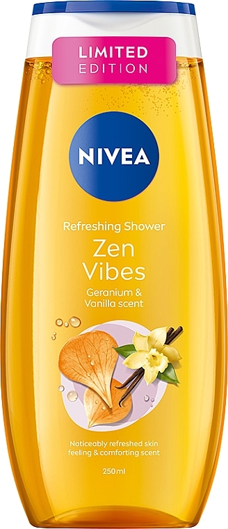 Erfrischendes Duschgel - Nivea Fresh Zen Vibes Geranium & Vanilla Refreshing Shower — Bild N1