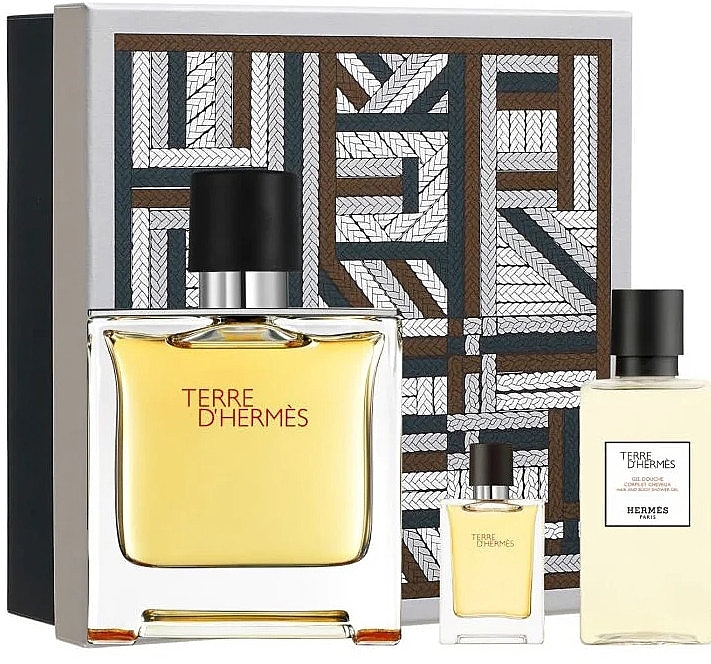 Hermes Terre d'Hermes Parfum - Duftset (Eau de Parfum 75ml + Eau de Parfum 5ml + Duschgel 40ml)  — Bild N1
