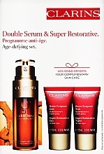 Düfte, Parfümerie und Kosmetik Set - Clarins Double Serum & Super Restorative (ser/50ml + cr/2x15ml)