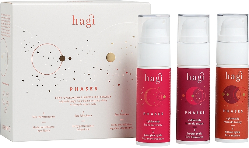 Gesichtspflegeset - Hagi Phases (Gesichtscreme gemäß den Menstruationsphasen 3x30ml) — Bild N1