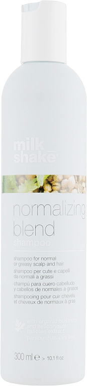 Normalisierendes Shampoo für normales bis fettiges Haar mit Panthenol, Bio-Koriander- und Helichrysumextrakt - Milk Shake Normalizing Blend Shampoo — Bild N1