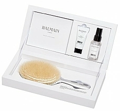 Haarpflegeset - Balmain Paris Hair Couture Silver Brush Set (Haarparfüm 50ml + Haarelixier 20ml + Haarbürste) — Bild N1
