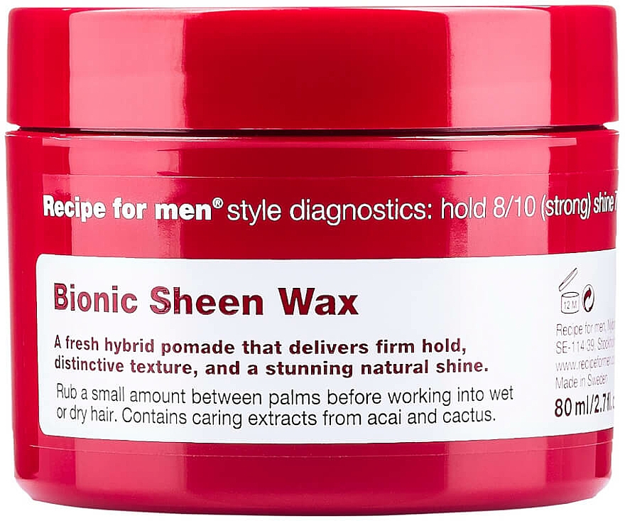 Haarwachs mit starkem Halt für natürlichen Glanz - Recipe for Men Bionic Sheen Wax — Bild N1