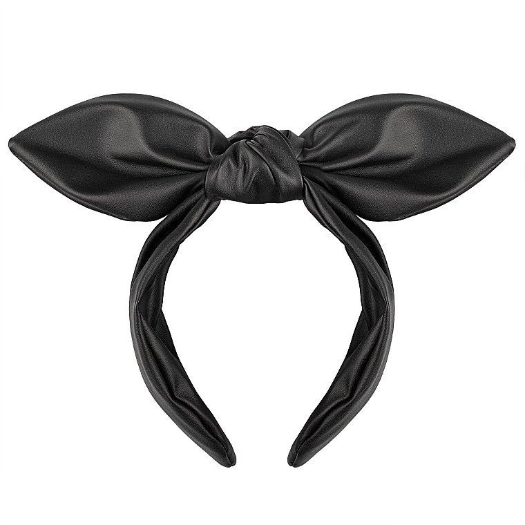 Haarreif schwarz Chic Bow - MAKEUP Hair Hoop Band Leather Black — Bild N1