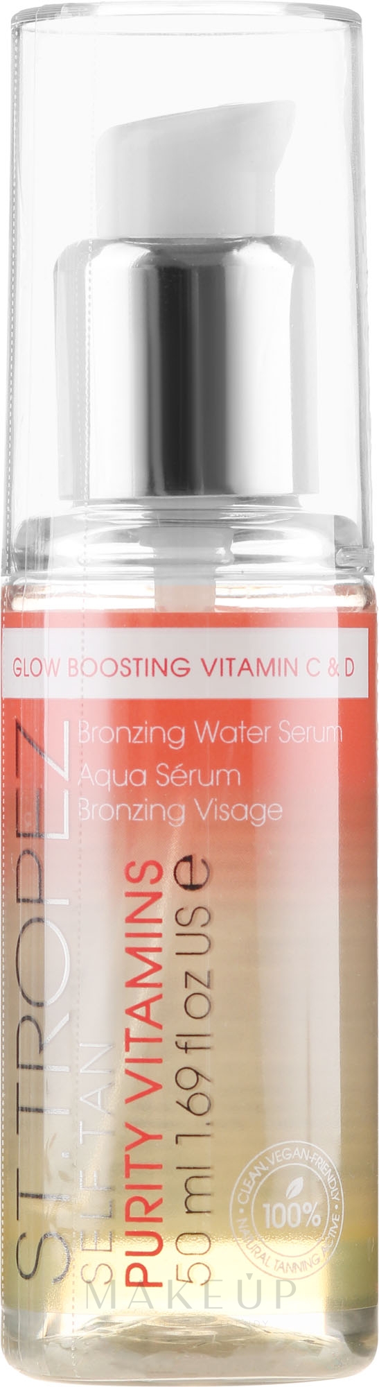 Selbstbräunungsspray mit Vitaminen für das Gesicht - St. Tropez Self Tan Purity Vitamins Bronzing Water Face Serum — Bild 50 ml