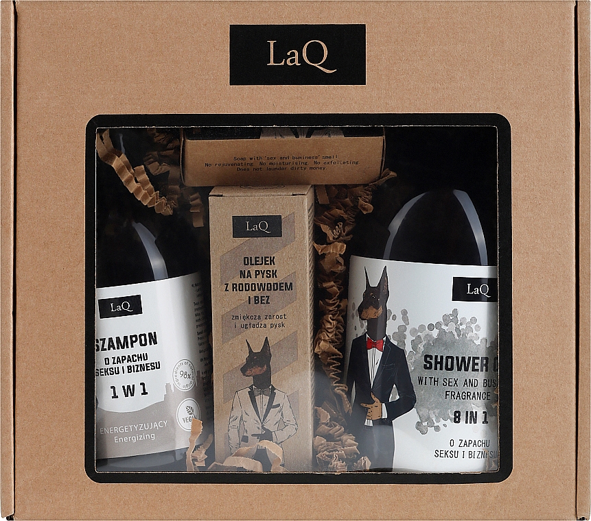 Set - LaQ Doberman (sh/gel/500ml + shmp/300ml + soap/85g + oil/30ml) — Bild N1