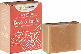 Düfte, Parfümerie und Kosmetik Pflegende Bio Seife mit Rose und Sheabutter für trockene und empfindliche Haut - La Saponaria Rose & Shea Butter Soap